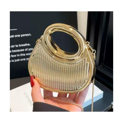 SMALL Ladies Acrylic 003 Dinner Purse- Gold