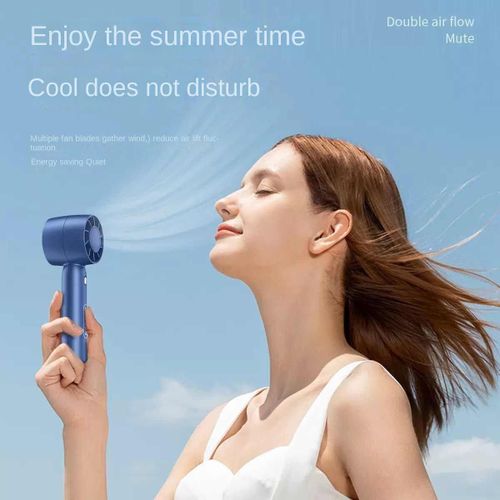 PORTABLE MINI HANDHELD USB RECHARGEABLE 3 SPEED ADJUSTABLE COOLING FAN (BLUE)