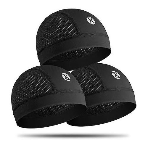 3 Pack Cooling Skull Cap Helmet Liner Breathable Mesh Running Cycling Hat Lightweight Quick-Dry Sports Beanie