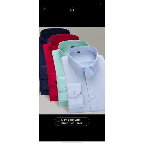 4-in-1 Office Ready Executive Long-Sleeve Shirt Black, Blue, Red, white