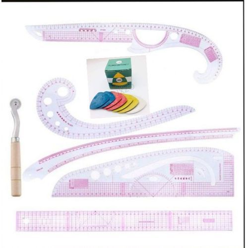 6pcs Sewing French Curve Sewing Tailor Ruler Set+Chalk