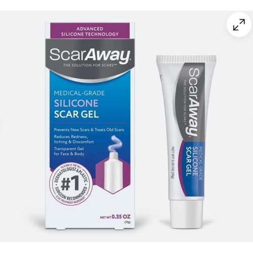 ScarAway Silicone Scar Gel, Helps Improve Size, Color & Texture of Hypertrophic & Keloid Scars from Injury, Burns & Surgery, Water Resistant, 10g (0.35 Oz)