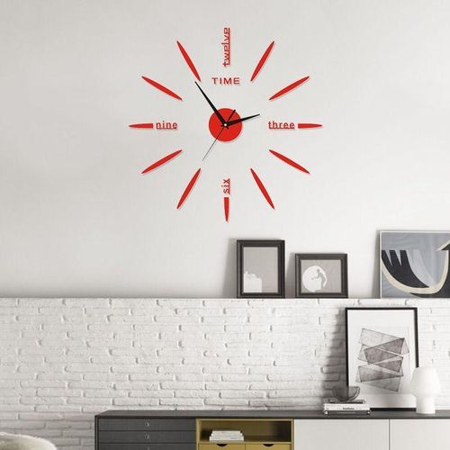 40cm 3D Number DIY Wall Clock Mirror Wall Stickers