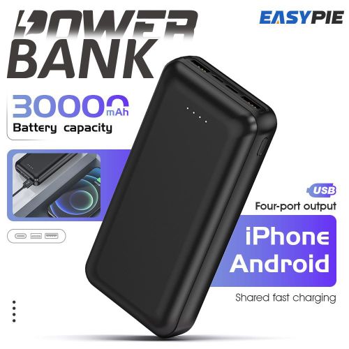 EASYPIE 30000mAh Power Bank 2 USB Fast Charger Ultra Slim, Outdoor & Travel