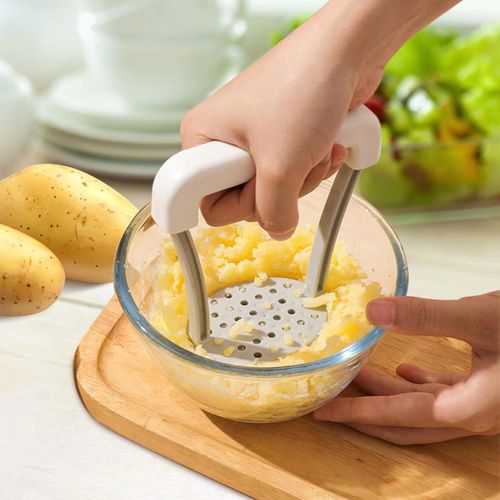 1PC Manual Potato Masher, Thickened PP Plastic Press Tool, Easy Grip Handle for Potatoes, Pumpkin & Vegetables