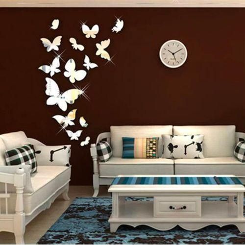3d Acfylic mirror butterfly wall panel decor set