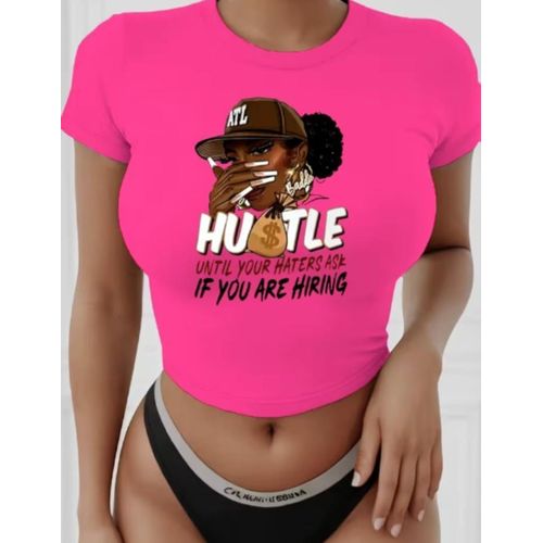 Unique and Quality Women's Short Sleeve crop top stretchy Casual T Shirt Polo