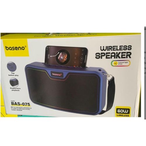 ORIGINAL BASENO Bas-075 portable 60w powerful super bass wireless Bluetooth speaker with fM radio