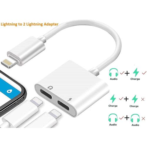 Dual Lightning Audio & Charging Adapter for Apple iPhone