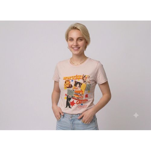 Women beige t-shirt