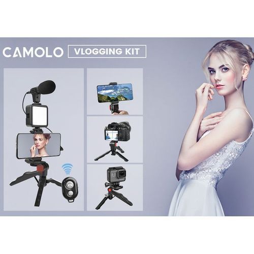 Vblogging Kit/Video Maker Kit+Mic+Tripod+Holder/Light