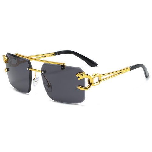 Men's Stylish Sunglasses - Gold Frame with Black-Gray Lenses