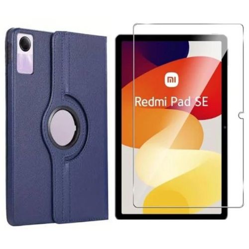 360 Degree Rotating Case & Screen Protector for Redmi Pad SE (11-Inch) - Blue