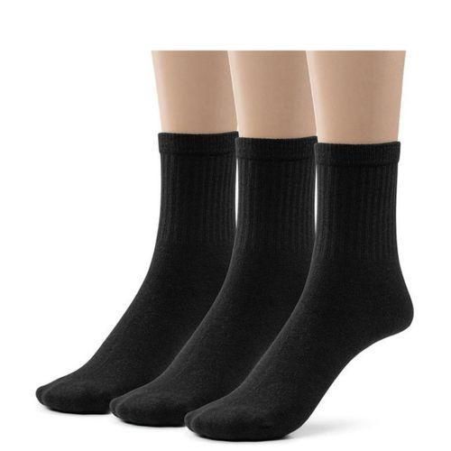 SOCKS-WORLD 3 PAIRS THICK SOCKS- 3 PAIRS (BLACK)- FOR ADULT AND SECONDARY SCHOOL STUDENTS