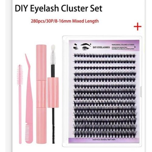 DIY Eyelash Extension Kit Single Cluster False Eyelash 280pcs Eyelash Clusters 8-16mm