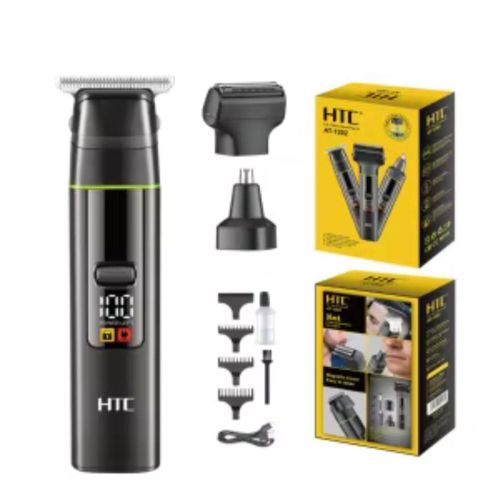 HTC Men 3 in 1 Hair Clippers Nose Trimmer Beard Shaver Magnetic Function With Display Kits