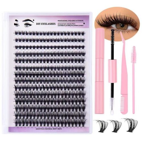 80 clusters of segmented DIY self-grafting false eyelashes set 8-16mm mixed length single cluster of false eyelashes