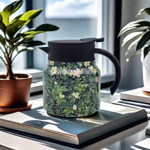 Stainless steel coffee pot, double-layer vacuum insulated tea water bottle, built-in tea infuser