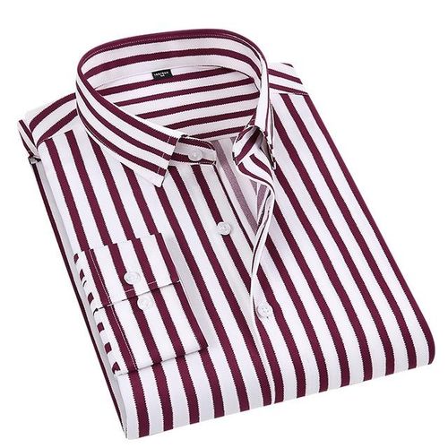 2021 New Mens Striped Shirts Slim Men's Thin Long-Sleeved Shirt Mens Button Plaid Shirts Business Male Clothing