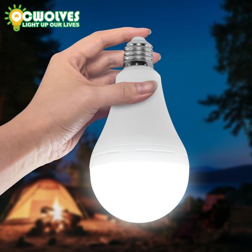 9/12/15W Rechargeable LED Light Bulb, Energy Saving Bulb, Portable Emergency Light Bulb for Power Outage, Camping, Hurricane, Indoor & Outdoor Use