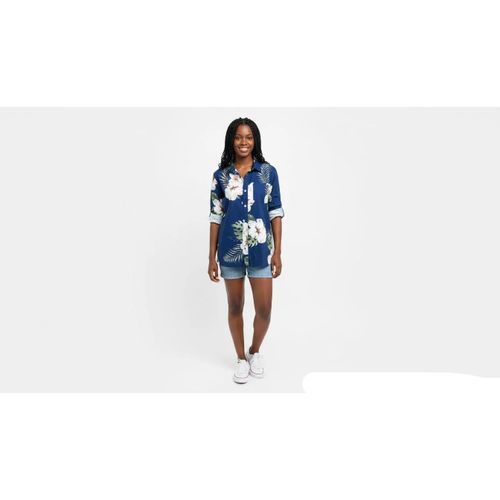 Women's Navy Floral Shirt 2955169 XXXL