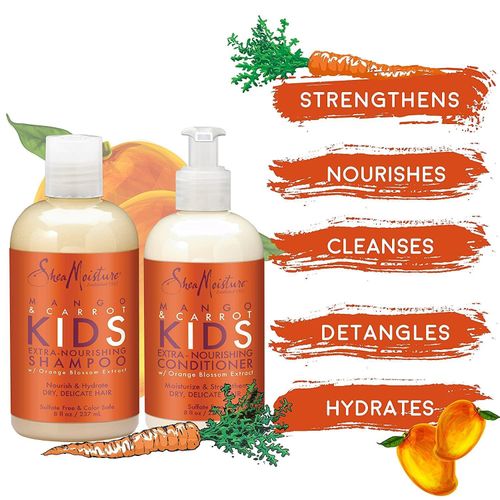 SheaMoisture Mango Carrot Kids Extra-Nourishing Shampoo and Conditioner set for kids