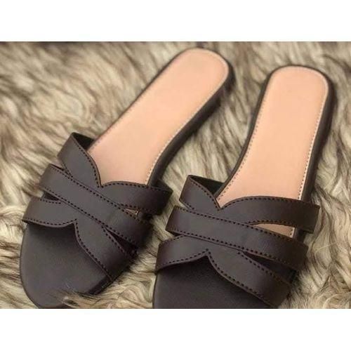 Elegant Female Palm Slippers - Brown