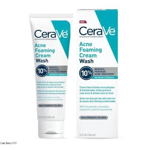 Cerave Acne Foaming Cream Wash With 10% BENZOYL PEROXIDE - 150ml