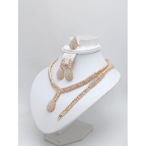 Super Bling 4-Piece Iced Out Set Premium Zirconia & Diamond Accent Jewelry Collection