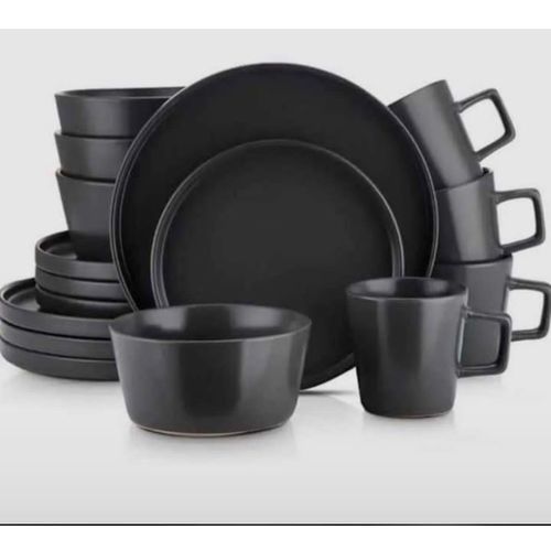 16 PIECES CERAMIC DINNER SET Breakable Ceramic Set - black