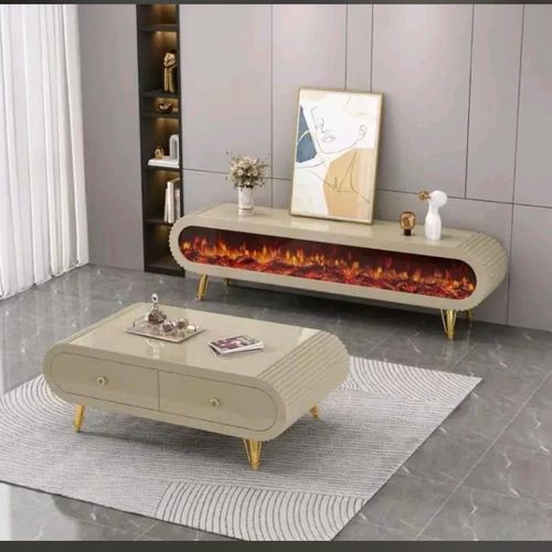 Modern Luxury Electric Fireplace TV Stand & Coffee Table Set – Premium Living Room Furniture (5-Year Warranty) Transform your living room into a luxurious