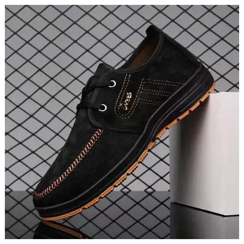 Cool men suede black sneakers shoes