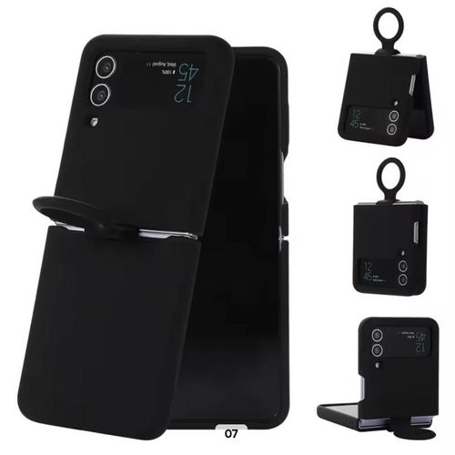 Original soft liquid silicone shockproof cover with finger ring foldable phone case for Samsung Galaxy z flip 5