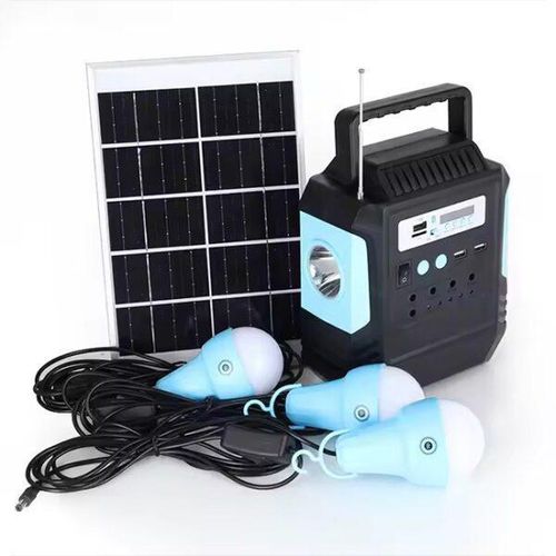 -7717 12000mAh Solar Lighting System. Bluetooth Speaker & 3 Bulbs Kit