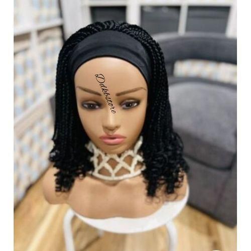 BAND BRAIDED WITH CURLY TIP (COLOUR BLACK)