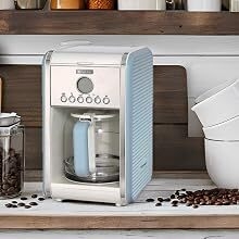 Ariete 1342/05 Retro Style Filter Coffee Machine, Blue