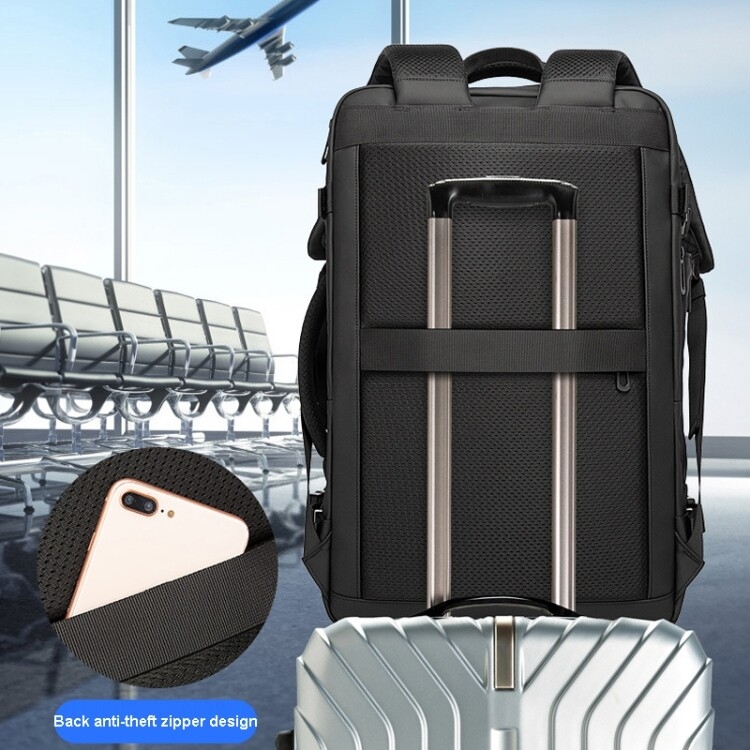 BANGE BG-1909 Small Mens Outdoor Double-Shoulder Backpack Waterproof Traveling Computer Bag(Black) - B4