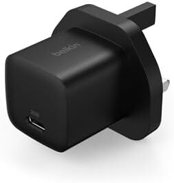 Belkin USB-C Plug 25W - USB-C Phone Charger PD 3.0 Fast Charging with PPS for Apple iPhone 17, iPhone Air, iPhone 16, Samsung Galaxy S25, Pixel 10, Nintendo Switch, & More - Black