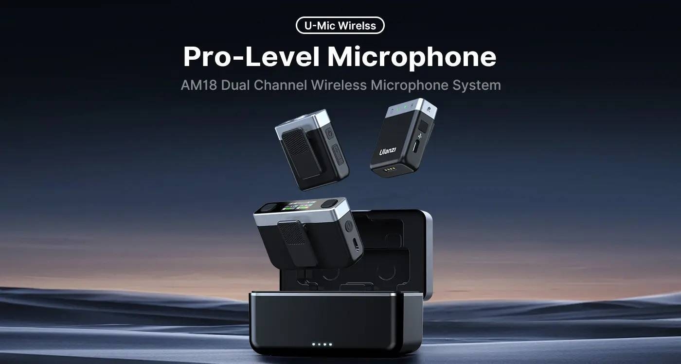 Ulanzi U-Mic AM18 Wireless Lavalier Microphone System Small Lightweight Portable for Video Shooting | Camera2u Malaysia Top Camera Equipments Store