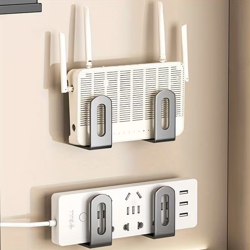 2pcs no drill wall mounted storage shelf suitable for router wifi modem set top box cable management and synthetic gem display space saving multi functional organizer with   ideal for halloween and christmas decorations utility racks Product details 3