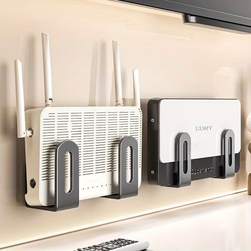 2pcs no drill wall mounted storage shelf suitable for router wifi modem set top box cable management and synthetic gem display space saving multi functional organizer with   ideal for halloween and christmas decorations utility racks Product details 0
