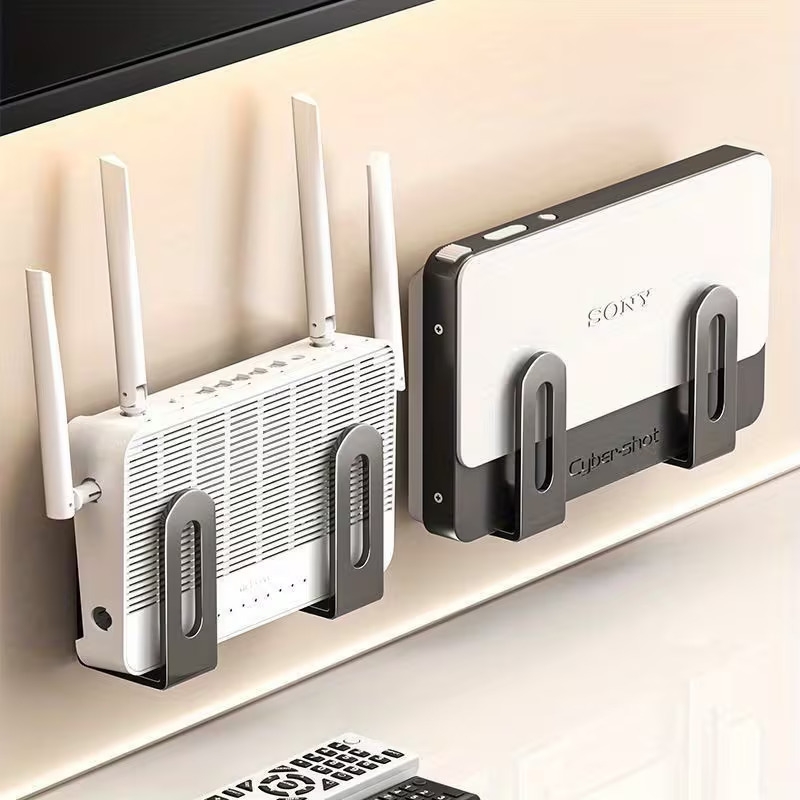 2pcs no drill wall mounted storage shelf suitable for router wifi modem set top box cable management and synthetic gem display space saving multi functional organizer with   ideal for halloween and christmas decorations utility racks Product details 4