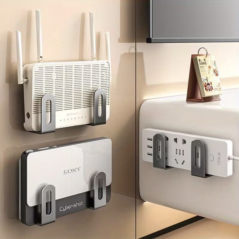 2pcs no drill wall mounted storage shelf suitable for router wifi modem set top box cable management and synthetic gem display space saving multi functional organizer with   ideal for halloween and christmas decorations utility racks Product details 1