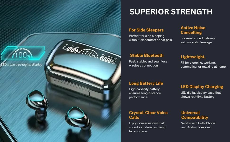 best wireless earbuds for side sleeping with waterproof design