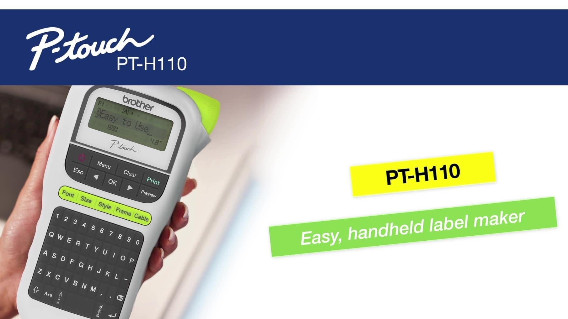 PT-H110 Label Printer Brother PT-H110 Label Maker – Handheld P-Touch Printer With QWERTY Keyboard For Home & Office Home Printer