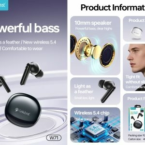 Selling points of W71 true wireless Bluetooth earphones