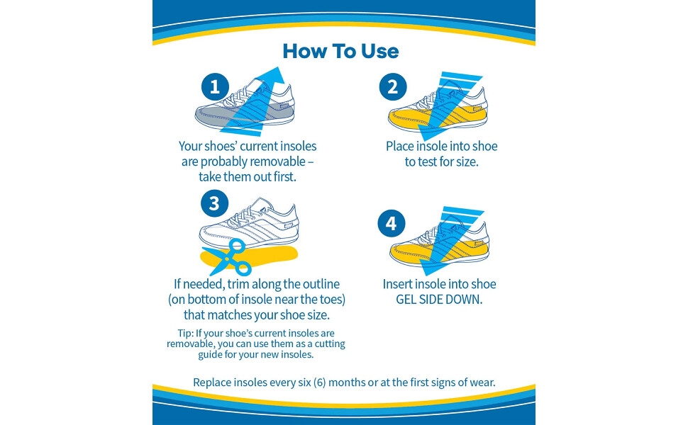 Dr. Scholl’s Comfort and Energy Massaging Gel Insoles, Men’s Size 8-14, 1 Pair