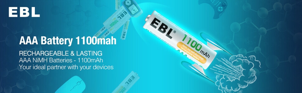 AAA Rechargeable Batteries 1100mAh