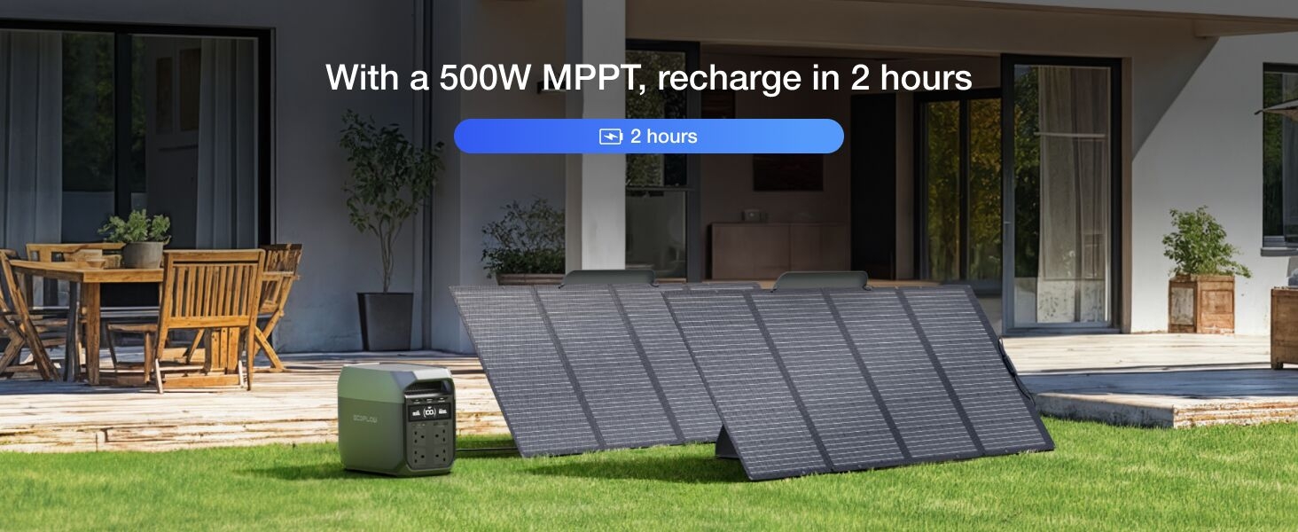 a solar panel in a yard with a solar panel in the center.