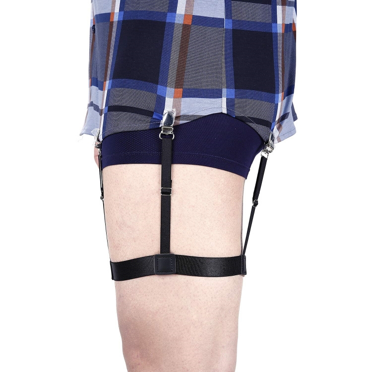 HZO-18005 Shirt Stays Adjustable Straps - Elastic Shirt Suspenders Holder Shirt Tucker Non-slip Duckbill Clamps For Men